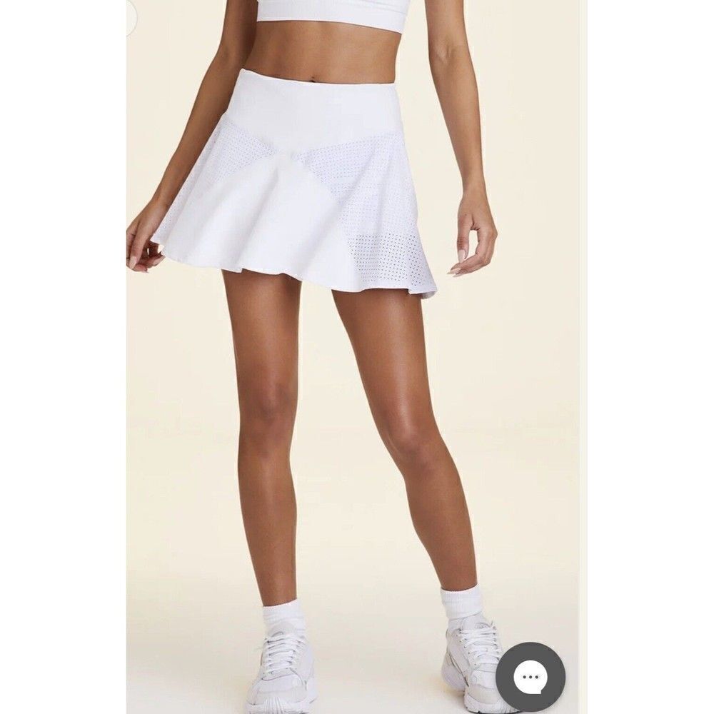 Alala rally tennis skirt/skort sz Large medium NEW - White- mesh perforated